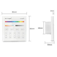 2.4G wall switch for RGB CCT lighting 4-channel MiLight compatible