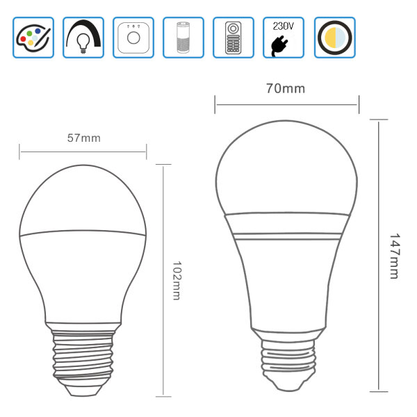 LED E27 lamp ZigBee light control with RGBCCT Gledopto ZigBee Light