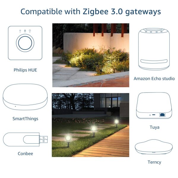 TINT - Spot de jardin LED extérieur intelligent Zigbee 3.0 Flores XL