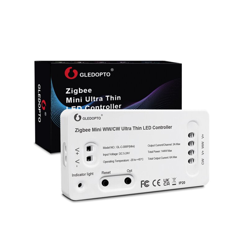 GLEDOPTO Steuergerät Controller ZigBee 3.0 Pro Mini Version CCT - Weißtöne