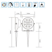 RGBCCT Gartenstrahler ZigBee-kompatibel Farbtemperatur...
