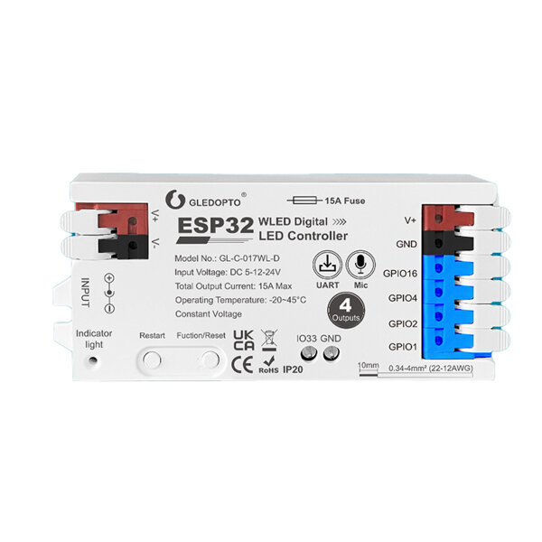 GLEDOPTO WLED ESP32 UART 4 Ausgänge